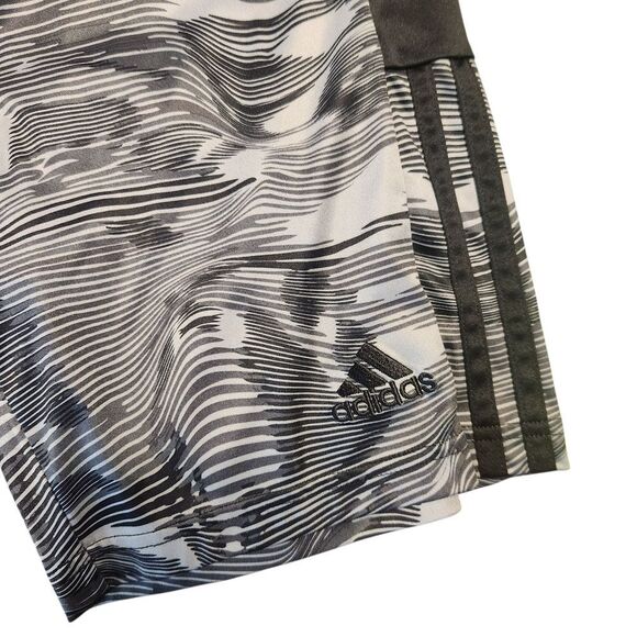 Adidas Kids Black Gray Athletic Shorts Med 10/12 - Picture 3 of 4